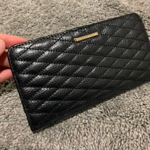Black Rebecca Mink Off Snap, quilted wallet.